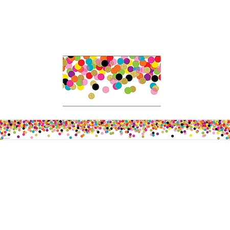 Teacher Created Resources Confetti Straight Border Trim, 35 Feet Per Pack, PK6 5609